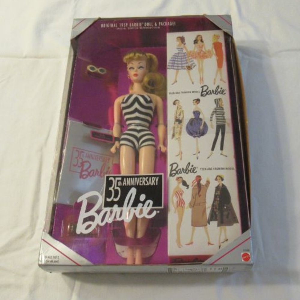 1993 Mattel White 35th ANNIVERSARY Barbie Doll In Original Box